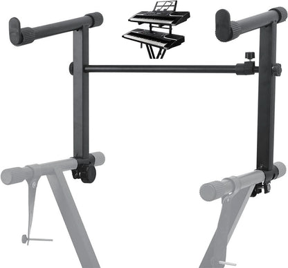 5 Core Keyboard Stand 2 Tier Adjustable Electric Piano Sturdy Foldable Holder-0
