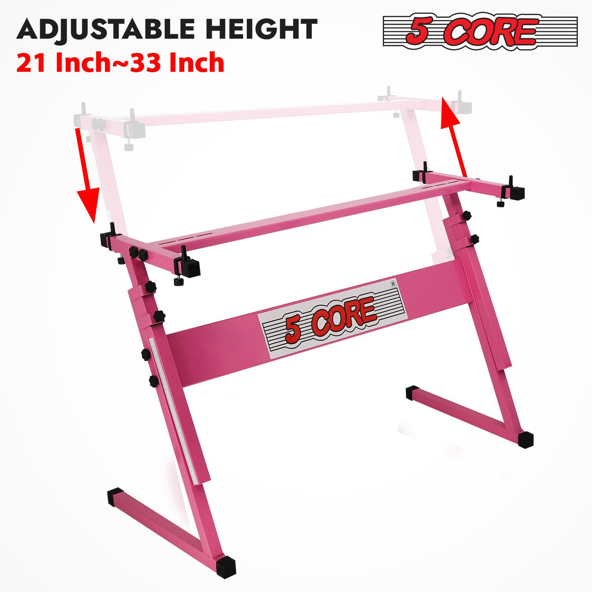 5 Core Keyboard Stand Z Style Height Adjustable Sturdy Piano Riser Lift Holder Stands-1