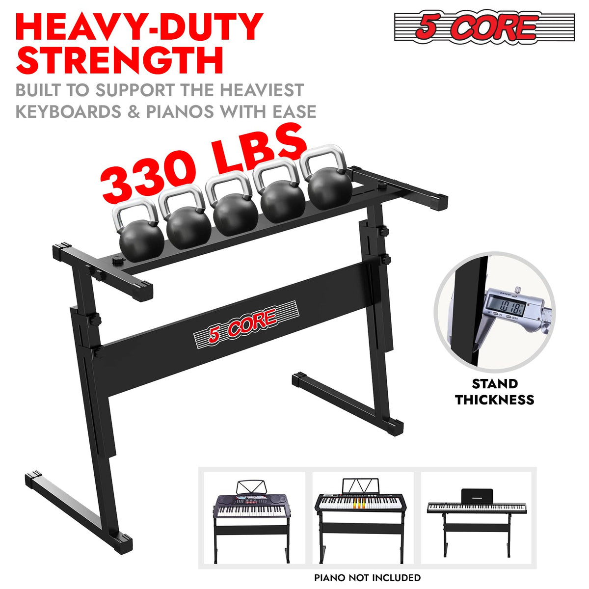 5 Core Keyboard Stand Z Style Height Adjustable Sturdy Piano Riser Lift Holder Stands-2
