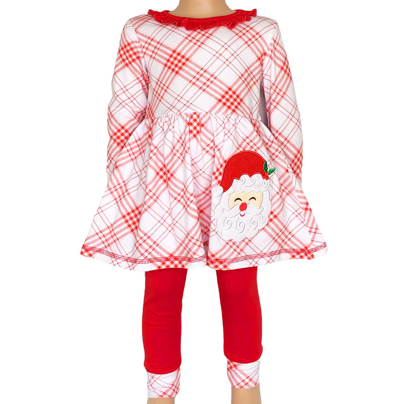 AnnLoren Girls Boutique Santa Holiday Christmas Holiday Clothing Set Outfit-0