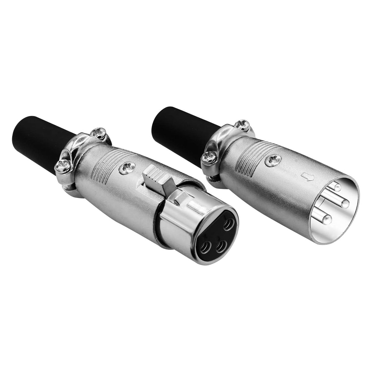 5Core XLR Connector Male Female to 1/4 Audio Jack 3 Pin Secure Mic Plug w Locking Ends-0