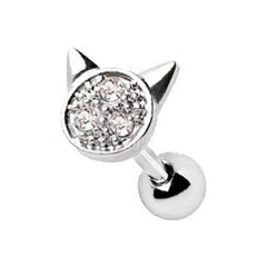 316L Stainless Steel Adorned Cat Cartilage Earring-1