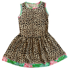 AnnLoren Little & Big Girls Spring Leopard Rose Floral Sleeveless Boutique Dress-6